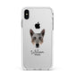 Australian Cattle Dog Personalised Apple iPhone Xs Max Impact Case White Edge on Silver Phone