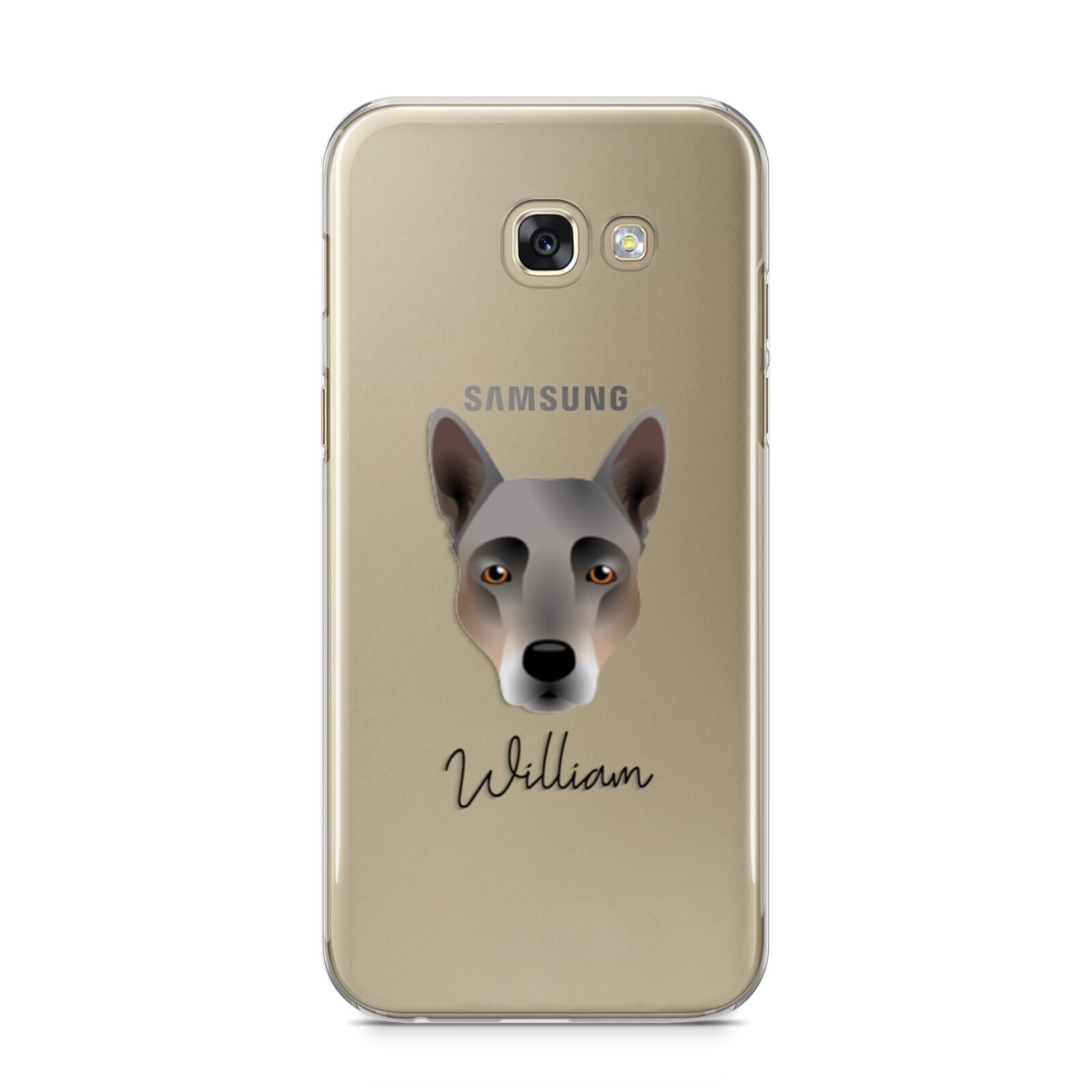 Australian Cattle Dog Personalised Samsung Galaxy A5 2017 Case on gold phone