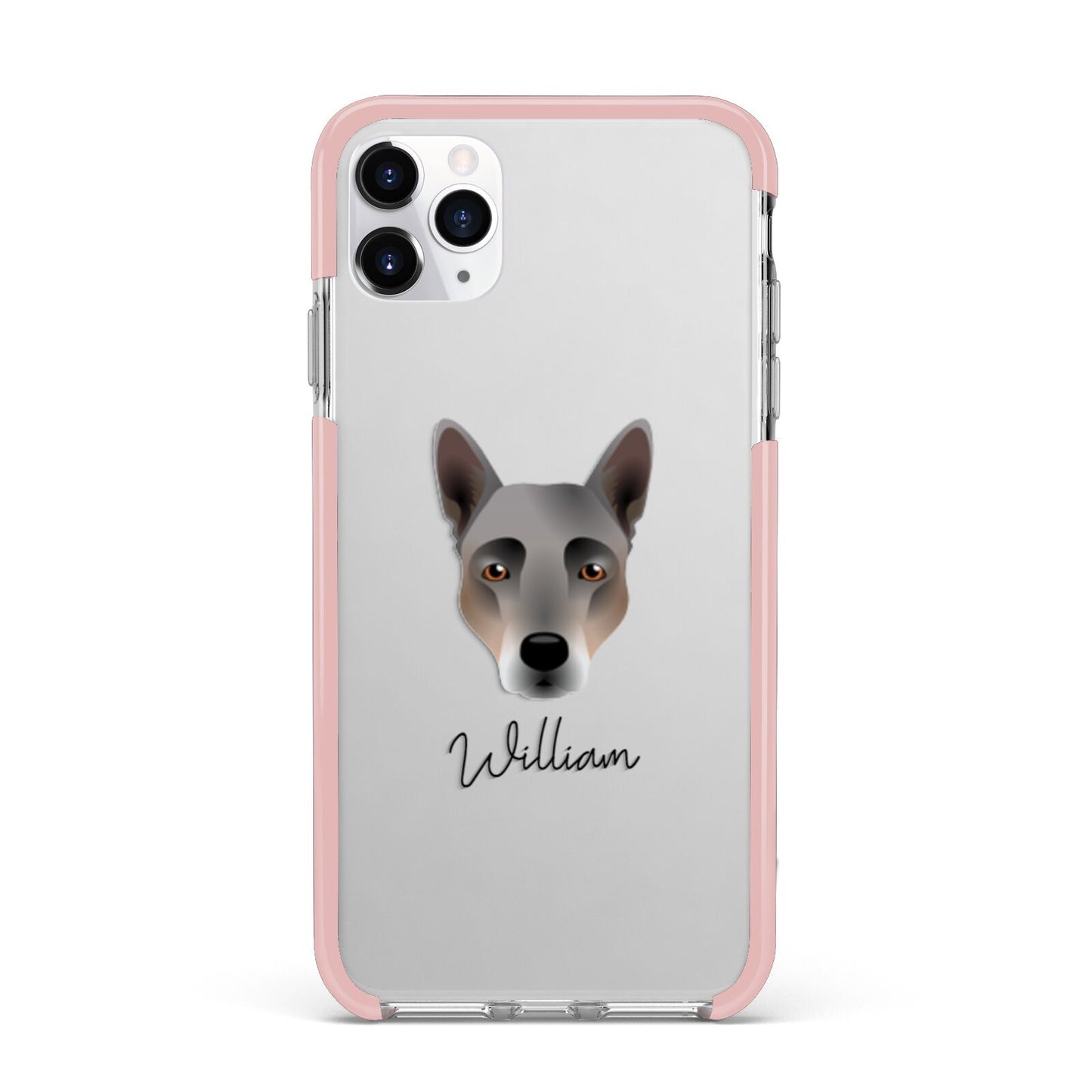 Australian Cattle Dog Personalised iPhone 11 Pro Max Impact Pink Edge Case
