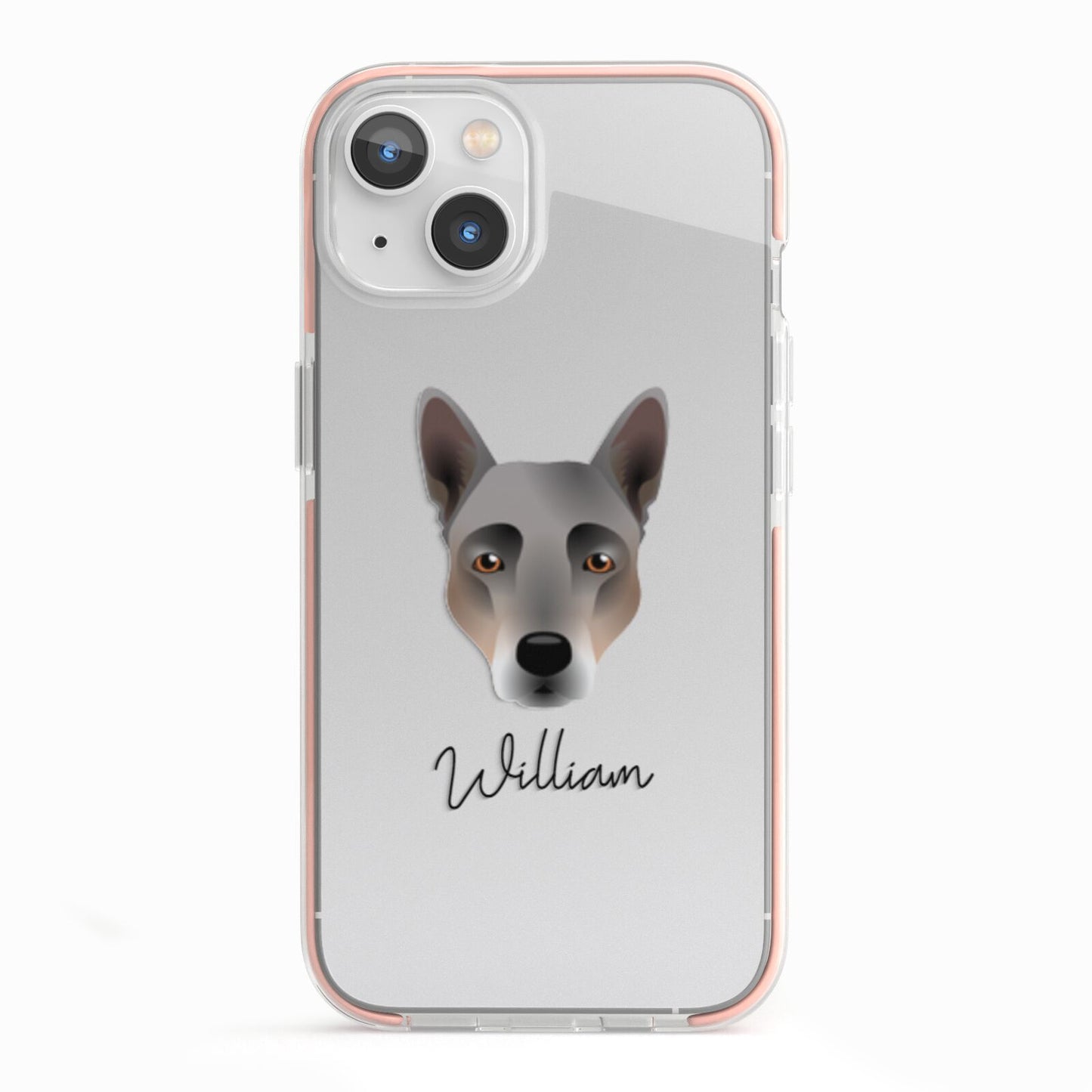 Australian Cattle Dog Personalised iPhone 13 TPU Impact Case with Pink Edges