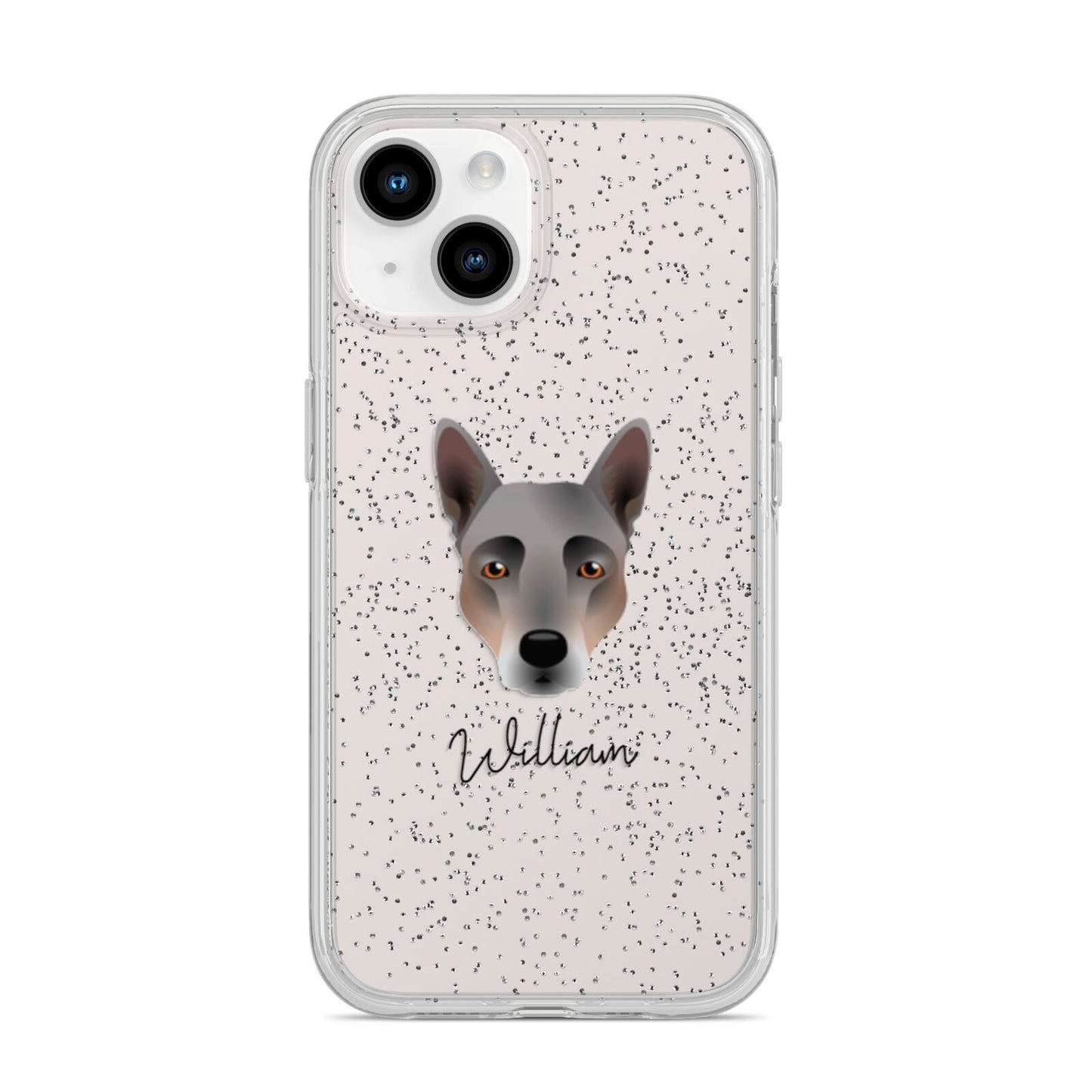 Australian Cattle Dog Personalised iPhone 14 Glitter Tough Case Starlight