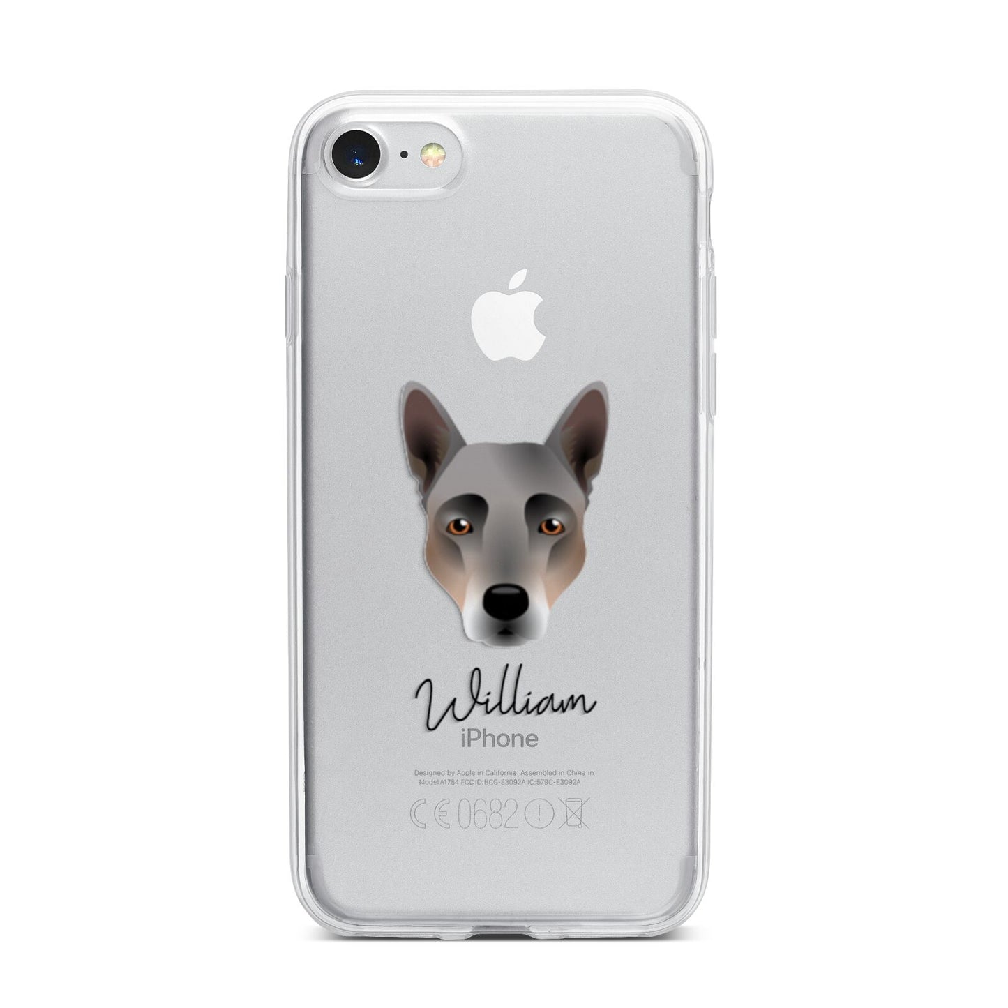 Australian Cattle Dog Personalised iPhone 7 Bumper Case on Silver iPhone