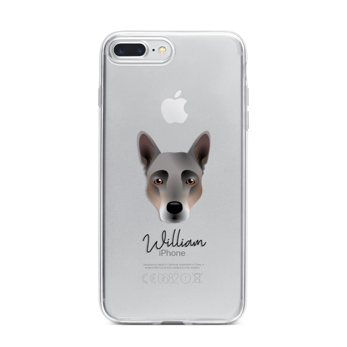 Australian Cattle Dog Personalised iPhone 7 Plus Bumper Case on Silver iPhone