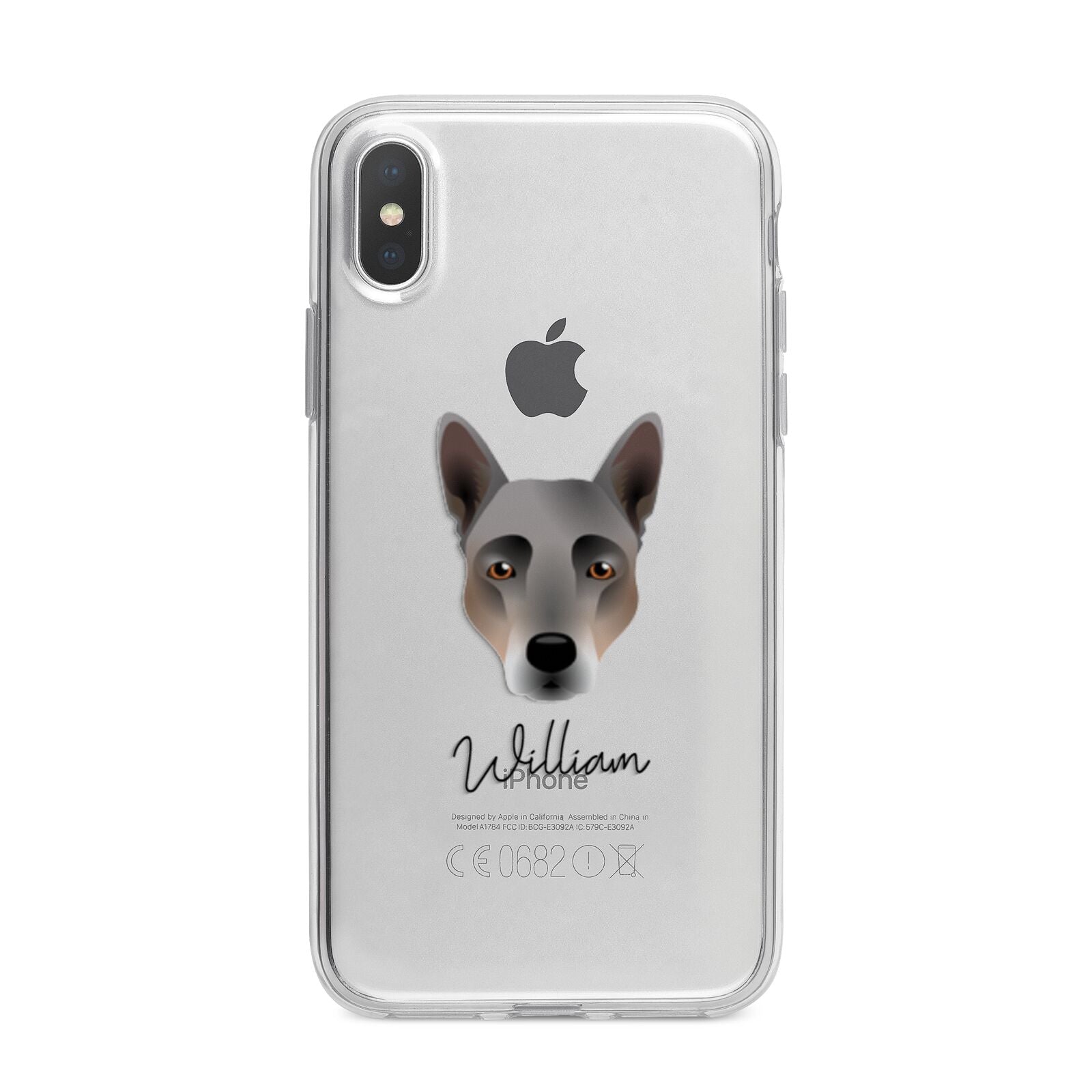 Australian Cattle Dog Personalised iPhone X Bumper Case on Silver iPhone Alternative Image 1