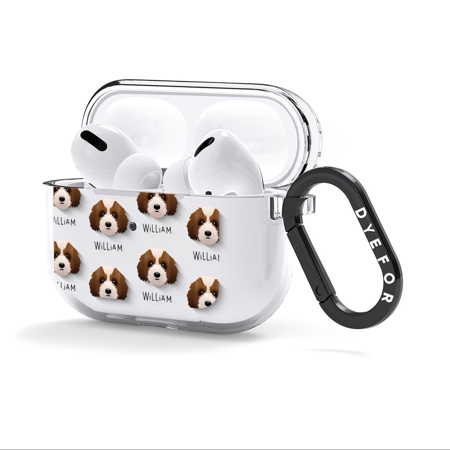 Australian Labradoodle Icon with Name AirPods Clear Case 3rd Gen Side Image