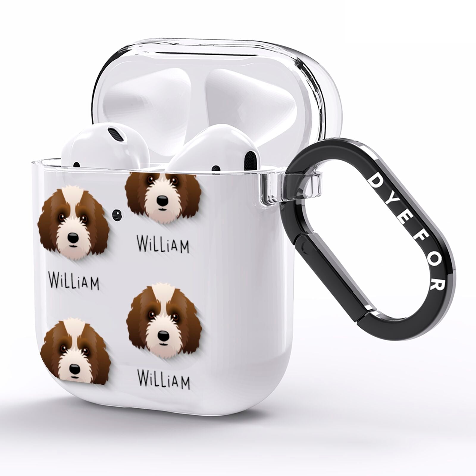 Australian Labradoodle Icon with Name AirPods Clear Case Side Image
