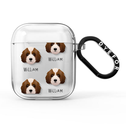 Australian Labradoodle Icon with Name AirPods Clear Case