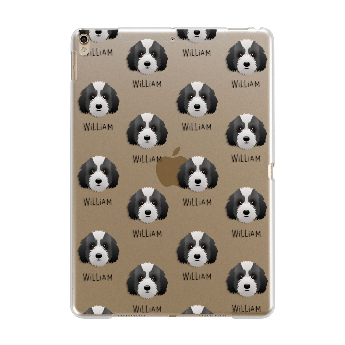 Australian Labradoodle Icon with Name Apple iPad Gold Case