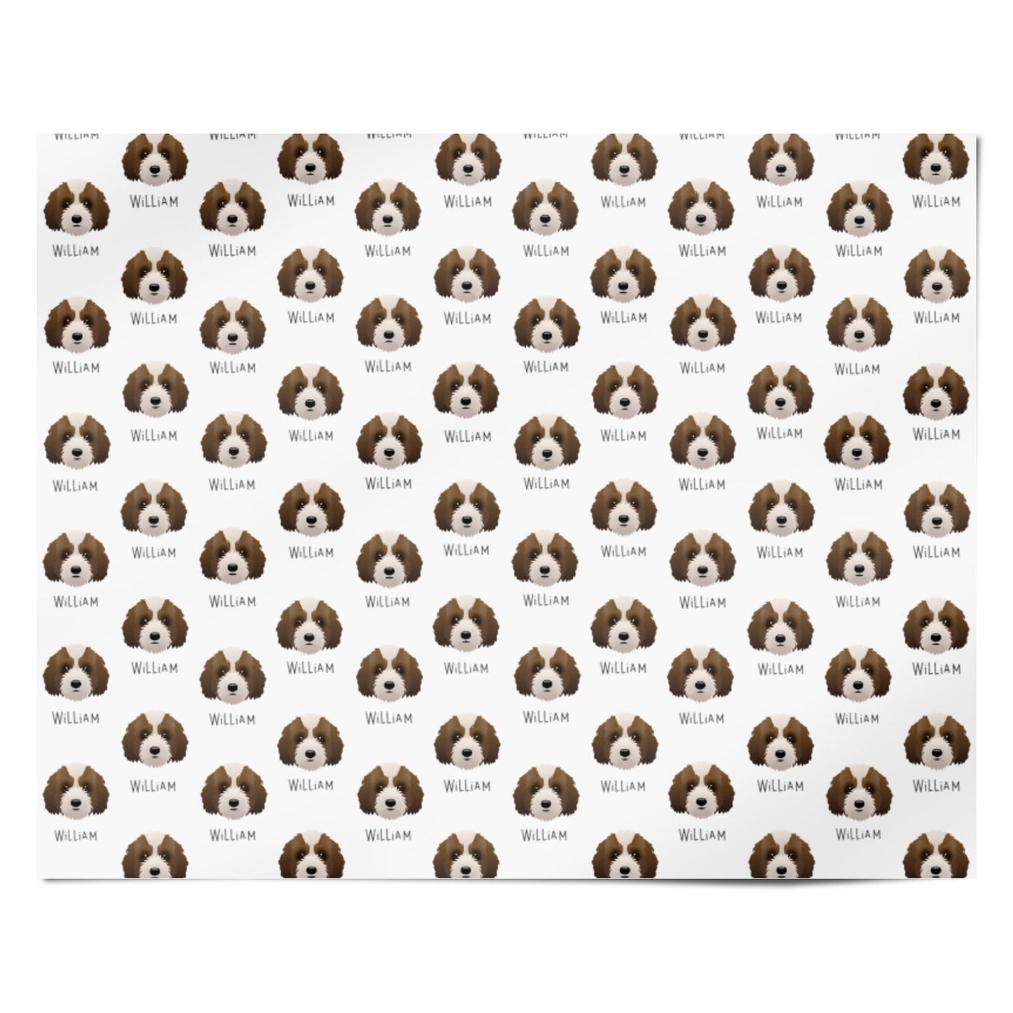 Australian Labradoodle Icon with Name Personalised Wrapping Paper Alternative