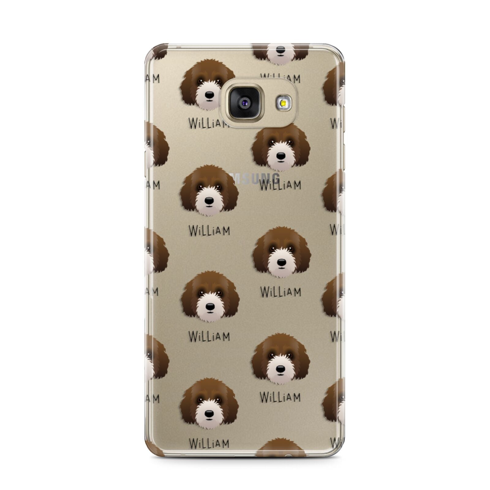 Australian Labradoodle Icon with Name Samsung Galaxy A7 2016 Case on gold phone