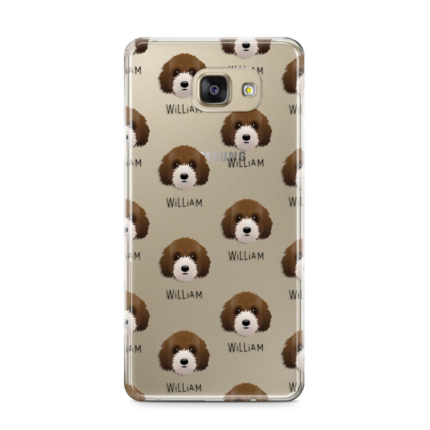 Australian Labradoodle Icon with Name Samsung Galaxy A9 2016 Case on gold phone