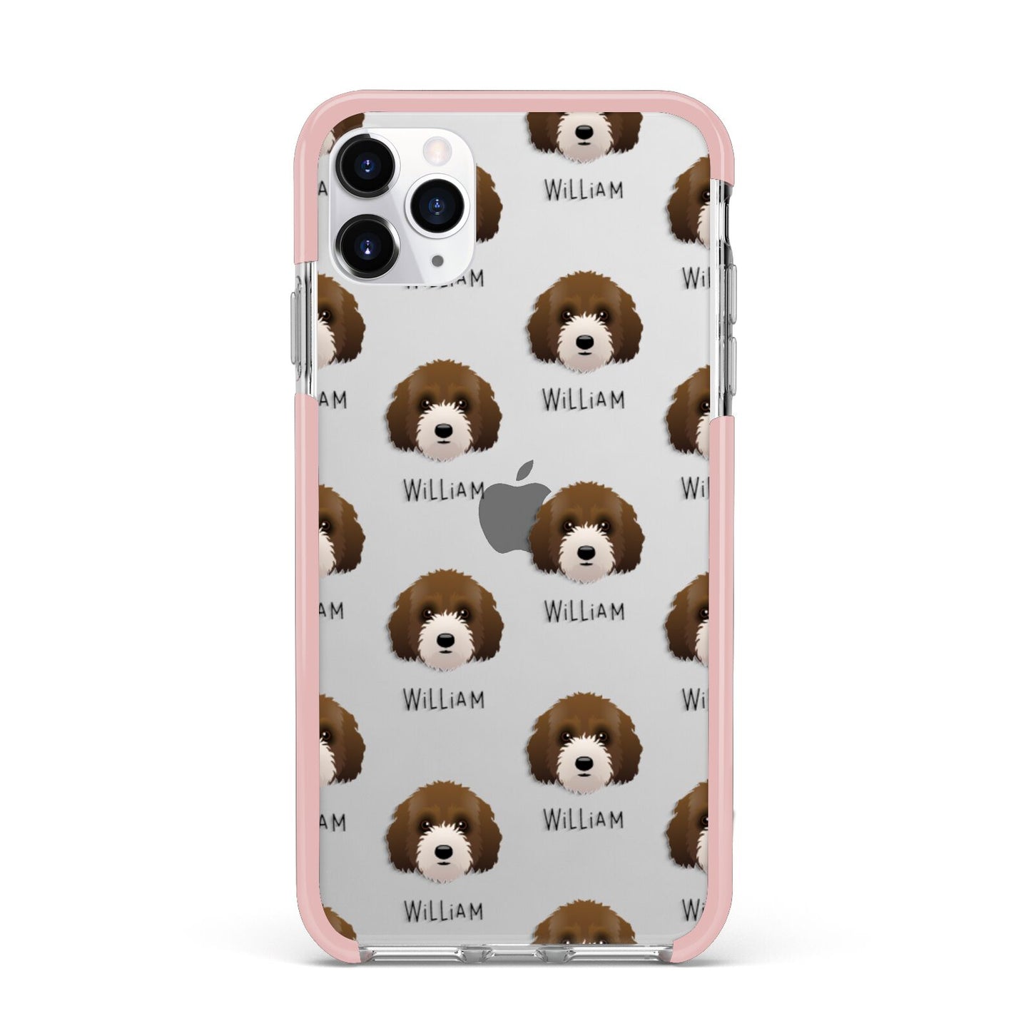 Australian Labradoodle Icon with Name iPhone 11 Pro Max Impact Pink Edge Case