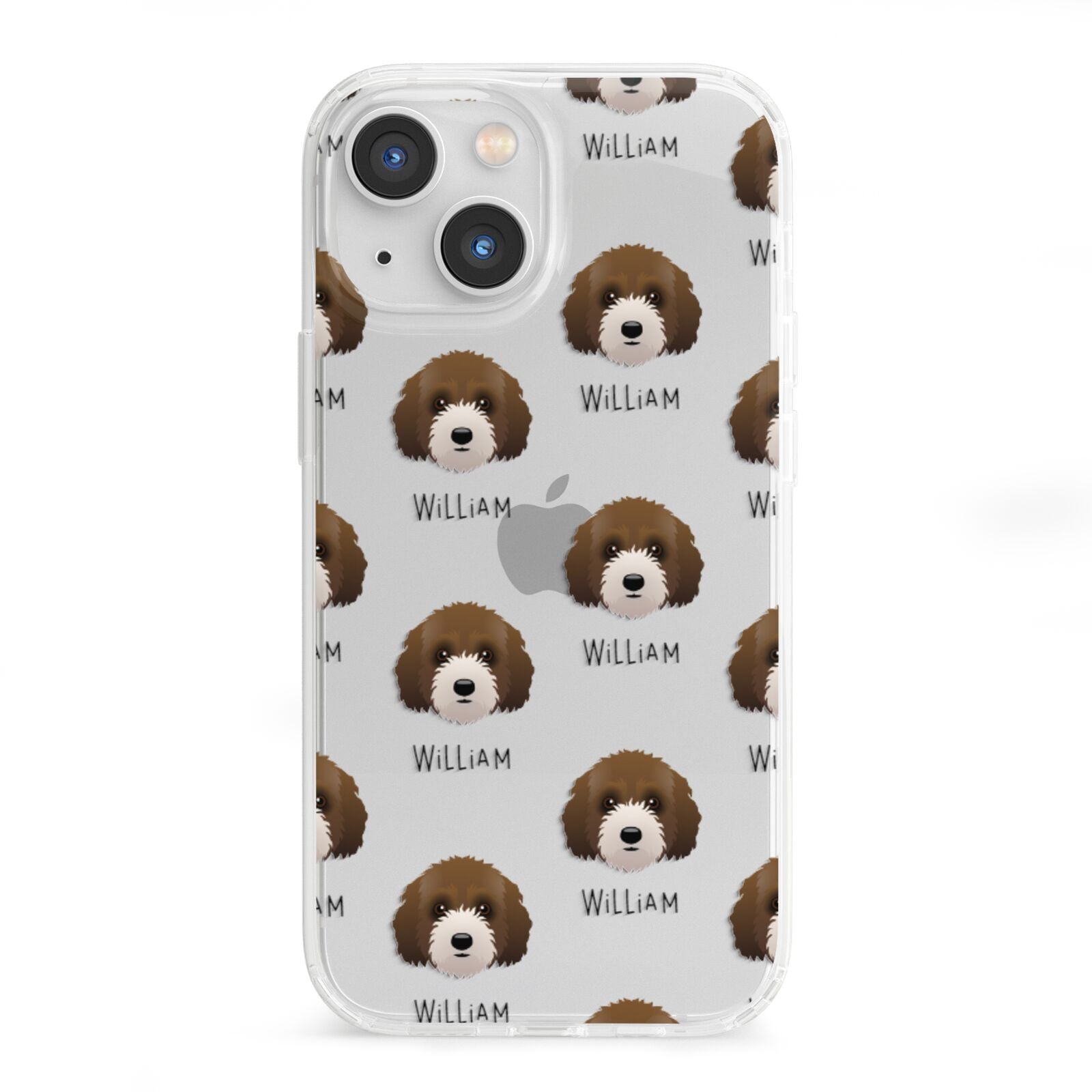 Australian Labradoodle Icon with Name iPhone 13 Mini Clear Bumper Case
