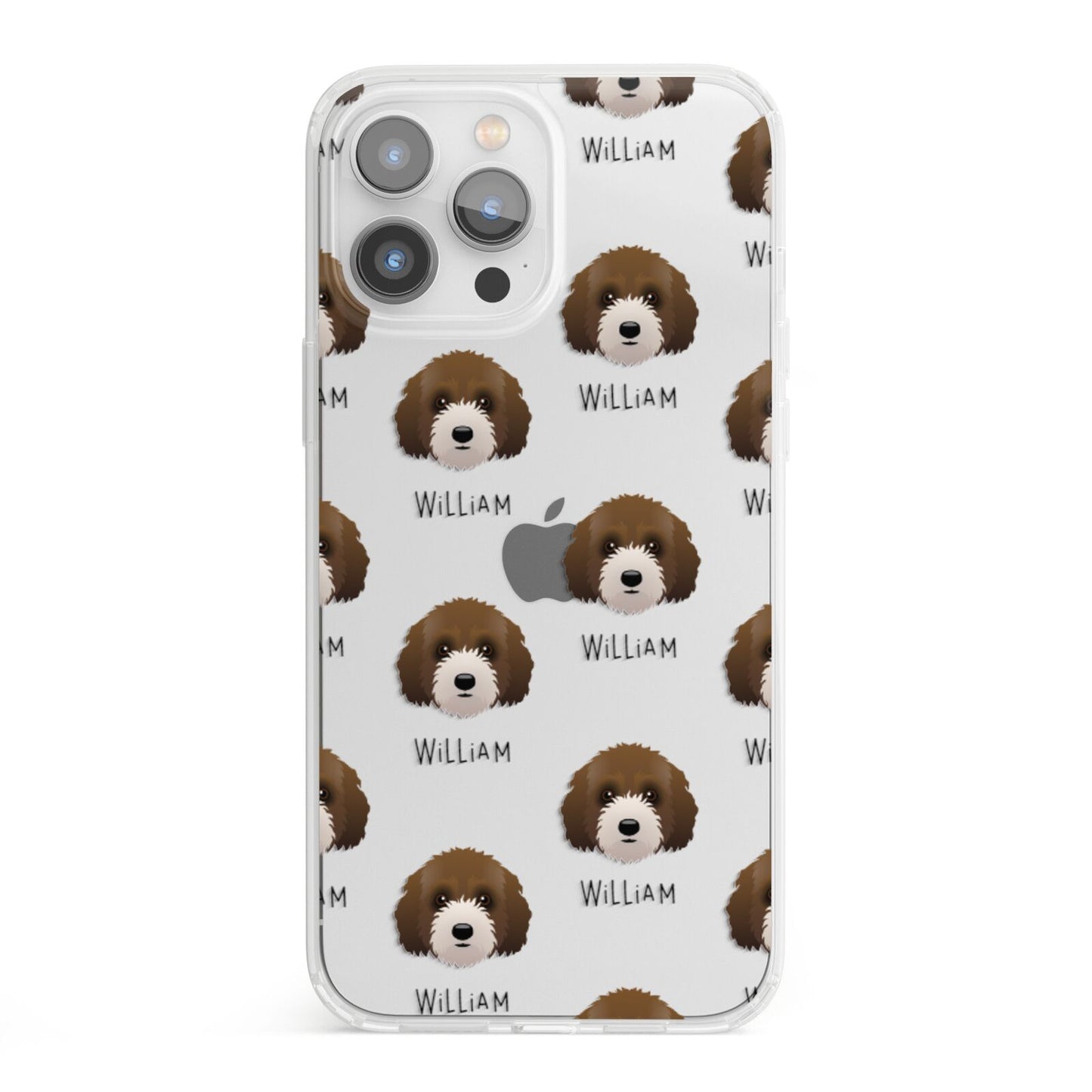 Australian Labradoodle Icon with Name iPhone 13 Pro Max Clear Bumper Case