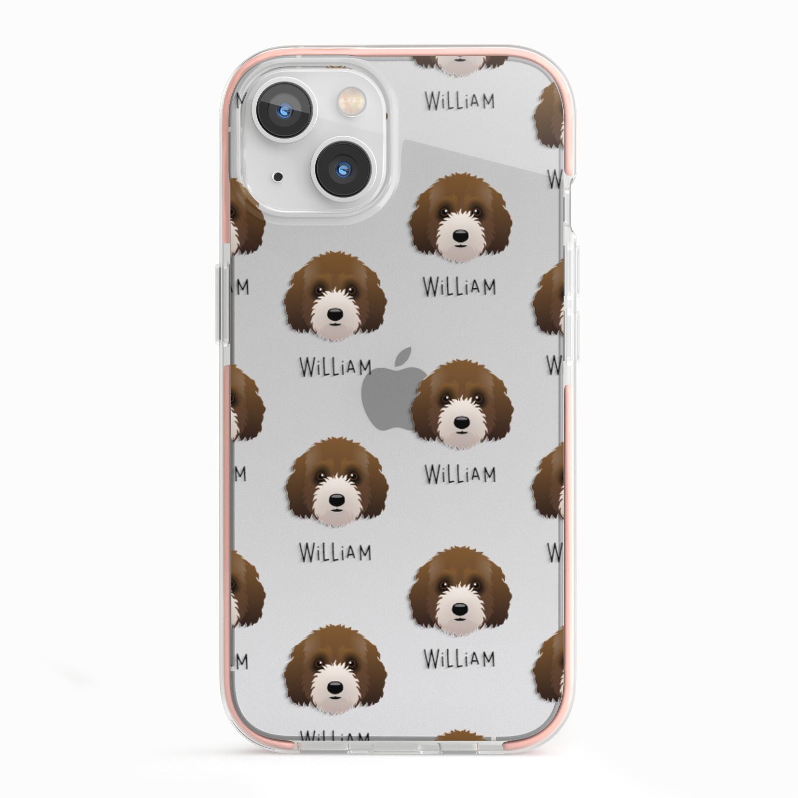 Australian Labradoodle Icon with Name iPhone 13 TPU Impact Case with Pink Edges