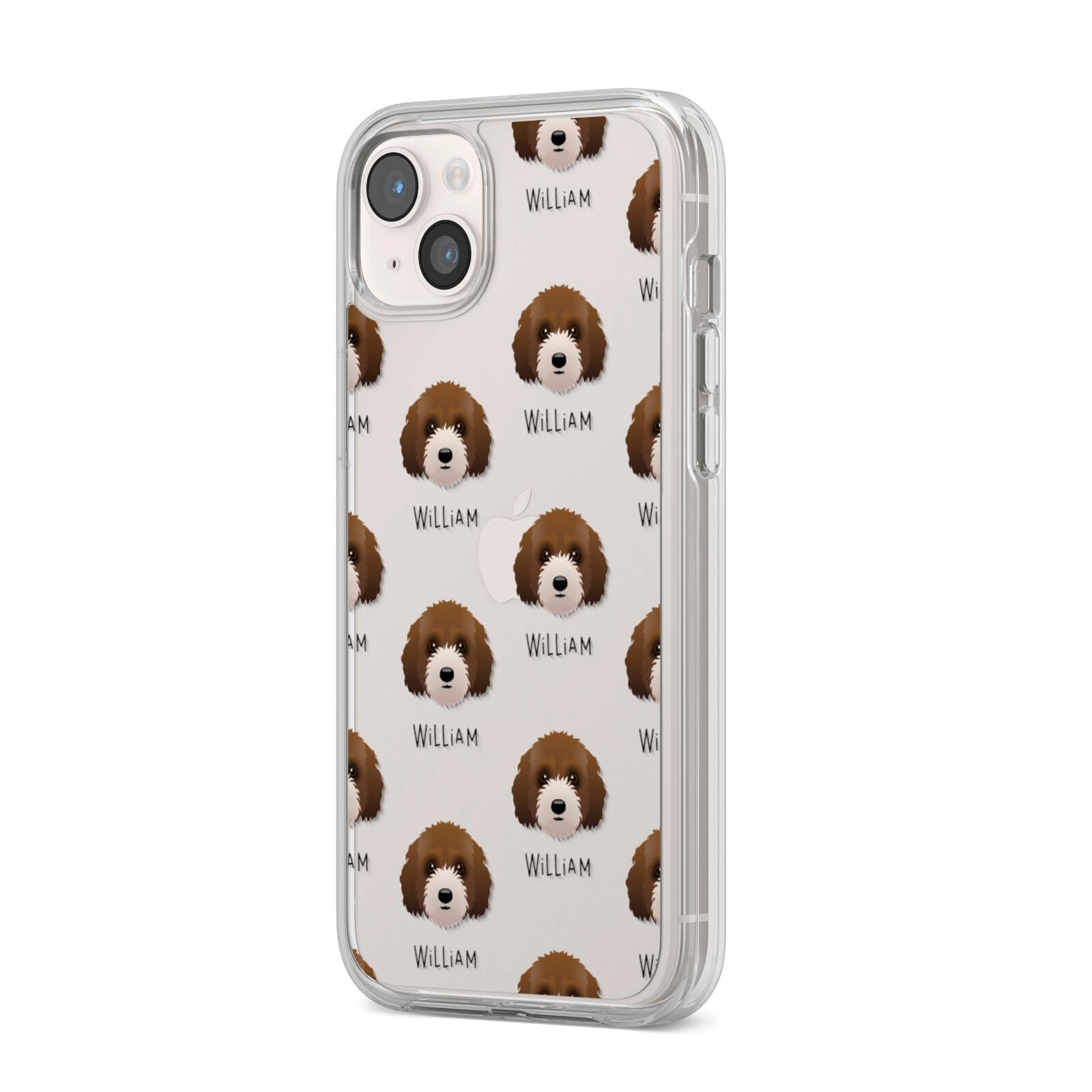 Australian Labradoodle Icon with Name iPhone 14 Plus Clear Tough Case Starlight Angled Image