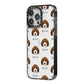 Australian Labradoodle Icon with Name iPhone 14 Pro Max Black Impact Case Side Angle on Silver phone