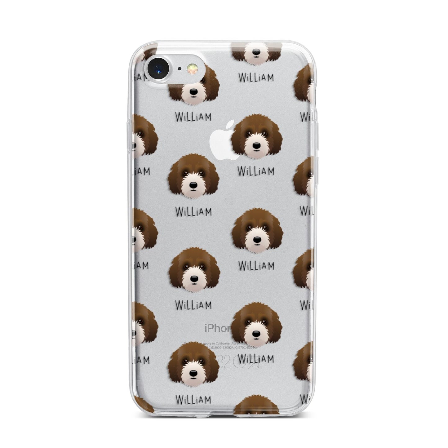 Australian Labradoodle Icon with Name iPhone 7 Bumper Case on Silver iPhone