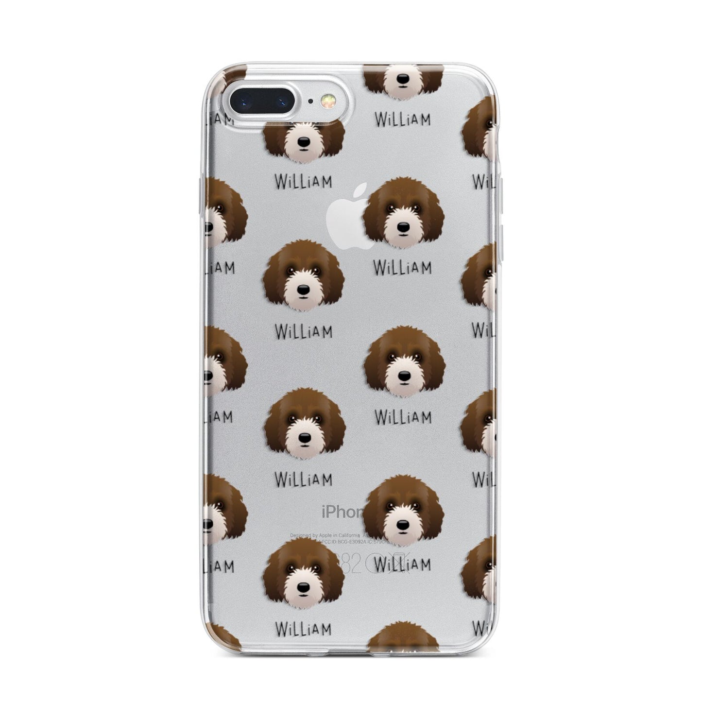 Australian Labradoodle Icon with Name iPhone 7 Plus Bumper Case on Silver iPhone