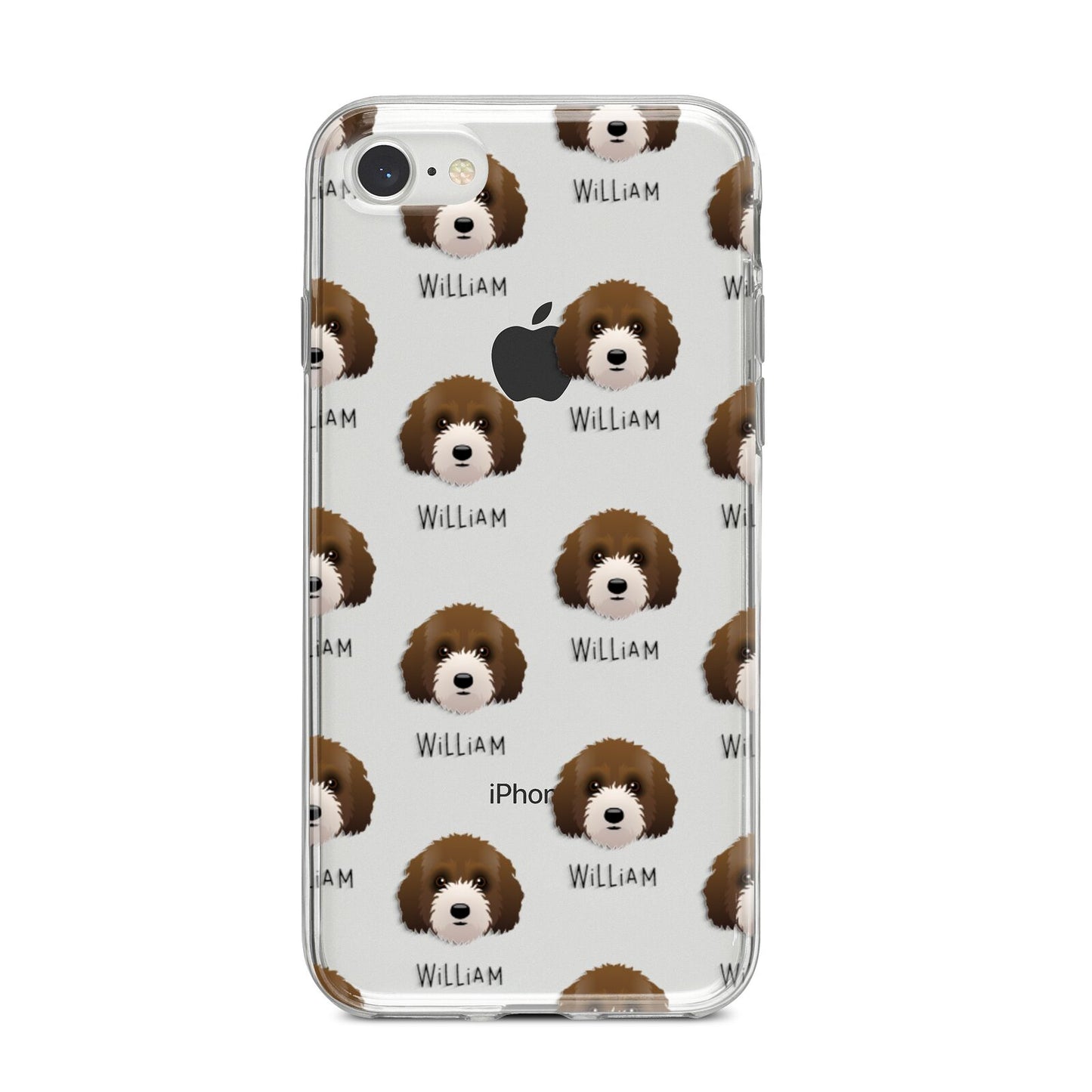 Australian Labradoodle Icon with Name iPhone 8 Bumper Case on Silver iPhone