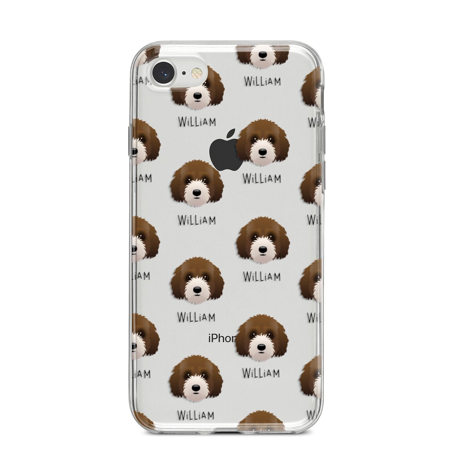 Australian Labradoodle Icon with Name iPhone 8 Bumper Case on Silver iPhone