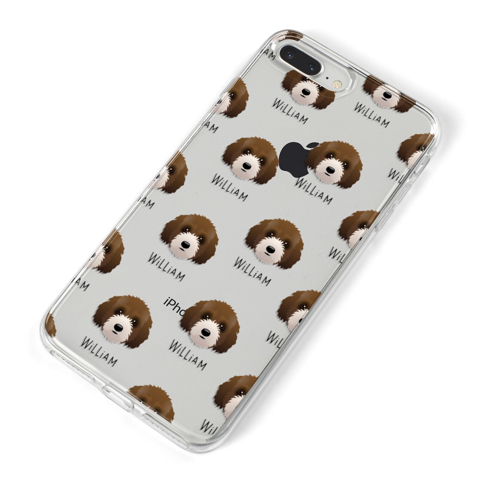 Australian Labradoodle Icon with Name iPhone 8 Plus Bumper Case on Silver iPhone Alternative Image