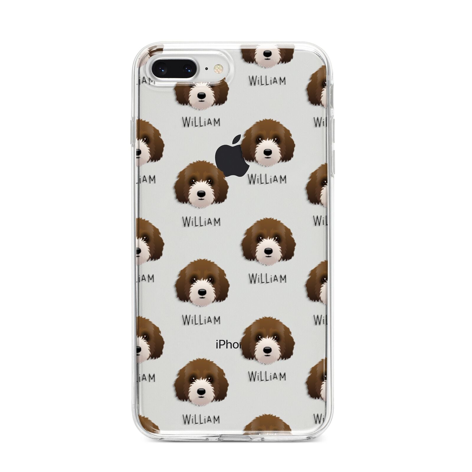 Australian Labradoodle Icon with Name iPhone 8 Plus Bumper Case on Silver iPhone