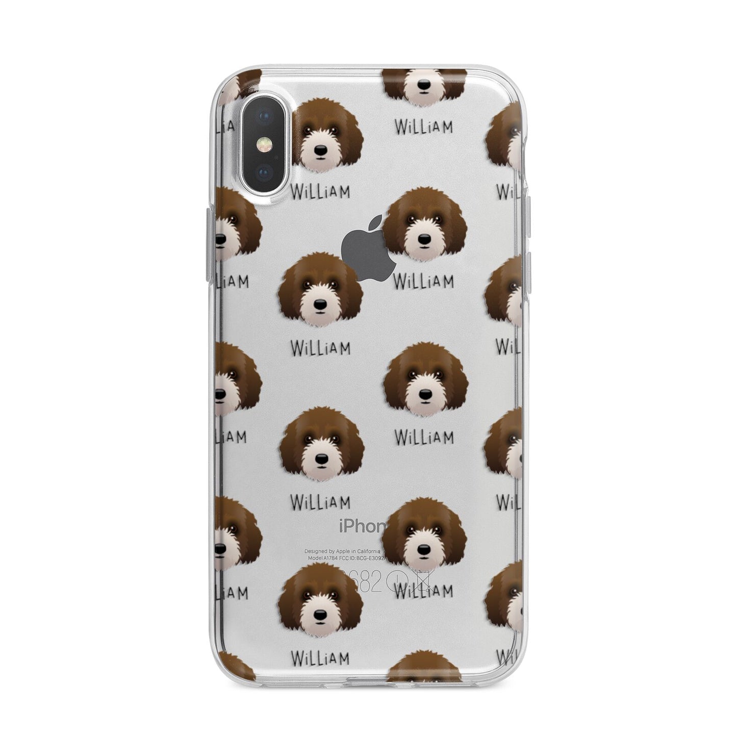 Australian Labradoodle Icon with Name iPhone X Bumper Case on Silver iPhone Alternative Image 1