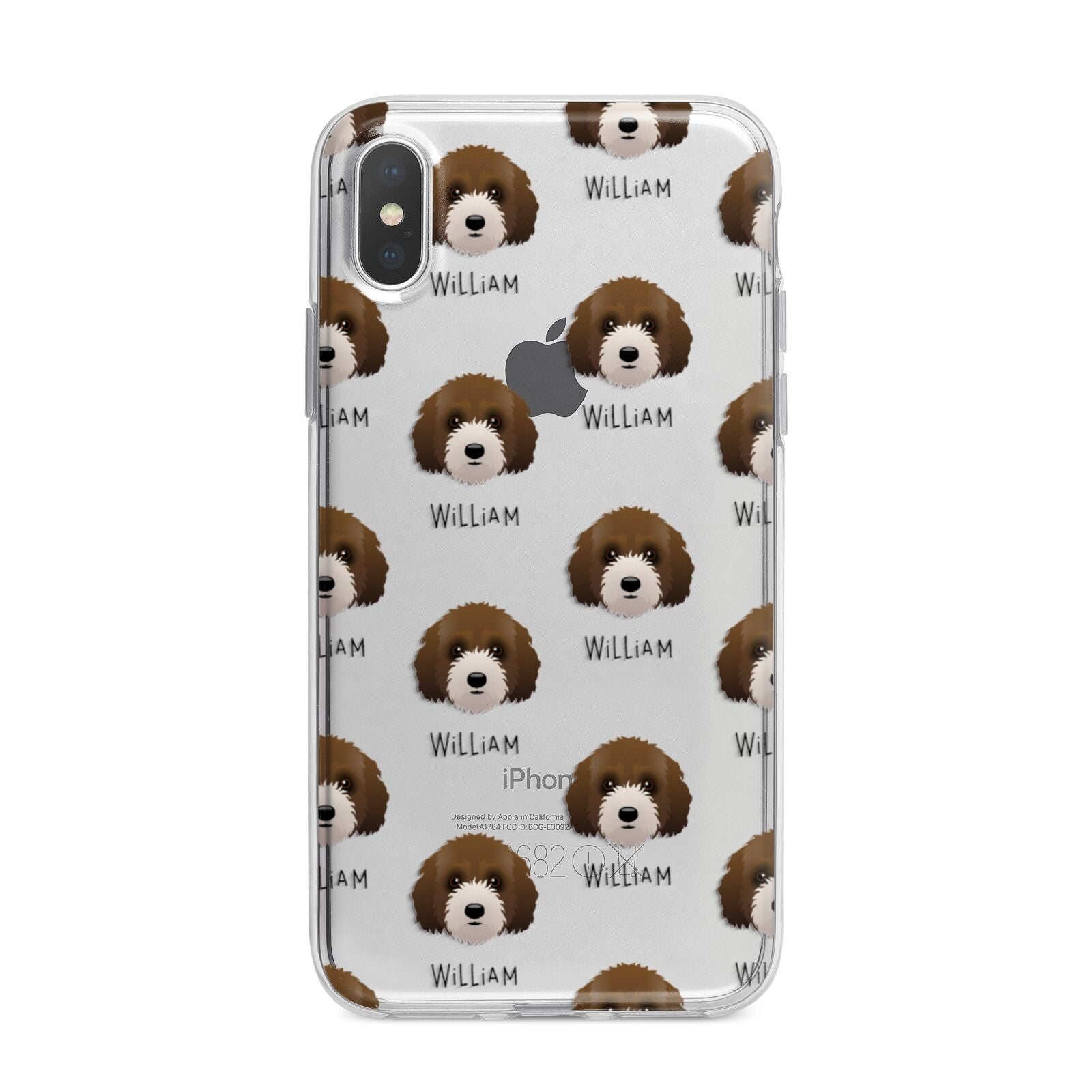 Australian Labradoodle Icon with Name iPhone X Bumper Case on Silver iPhone Alternative Image 1