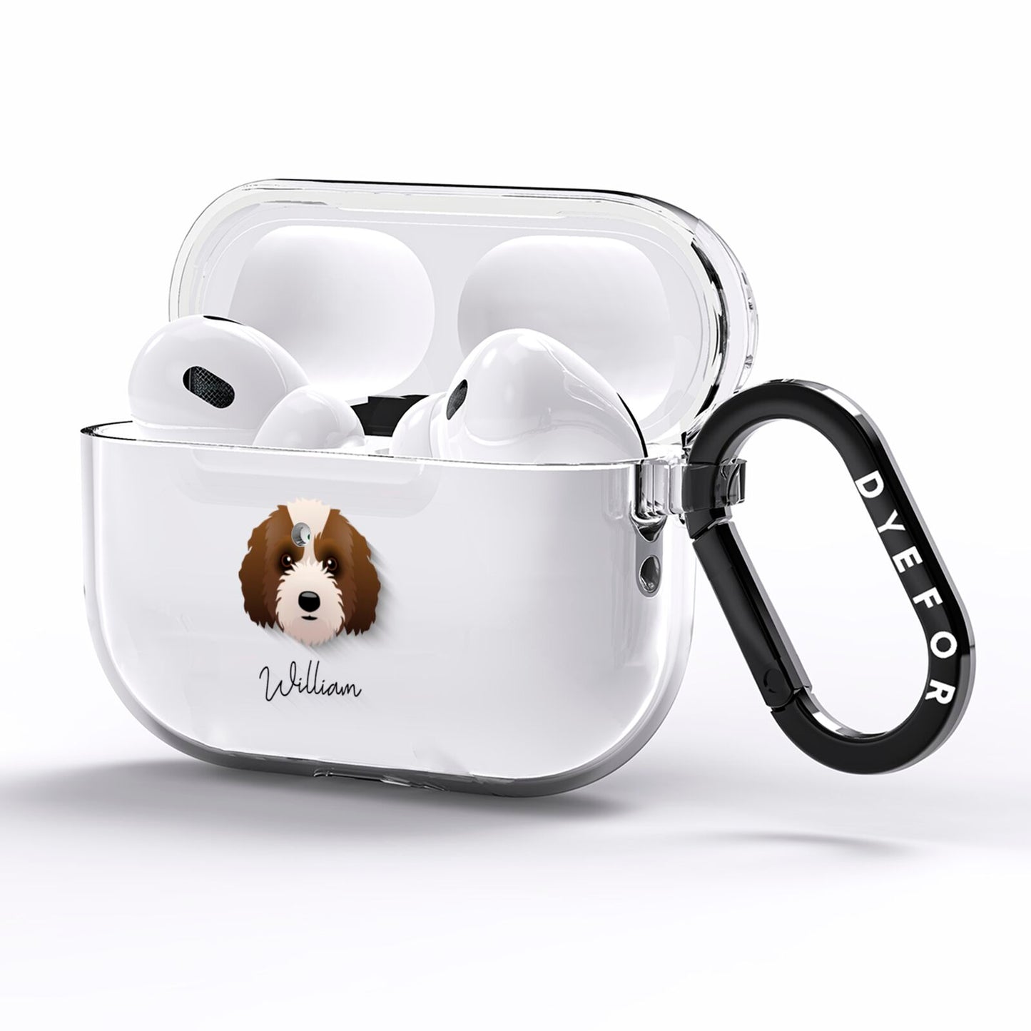 Australian Labradoodle Personalised AirPods Pro Clear Case Side Image