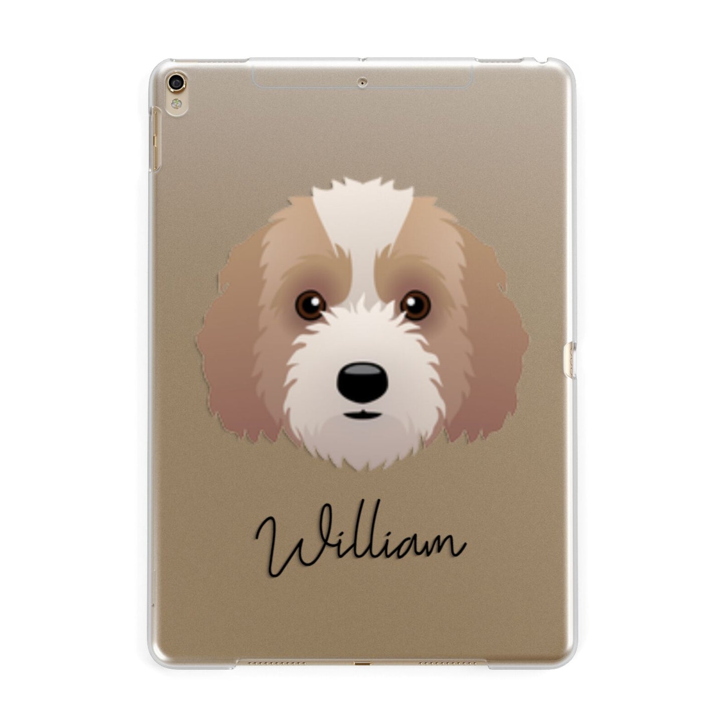 Australian Labradoodle Personalised Apple iPad Gold Case