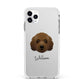 Australian Labradoodle Personalised Apple iPhone 11 Pro Max in Silver with White Impact Case