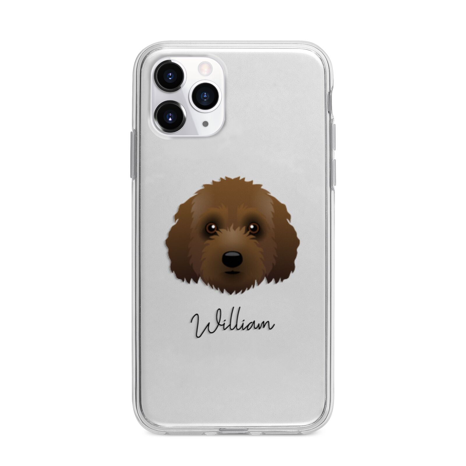 Australian Labradoodle Personalised Apple iPhone 11 Pro in Silver with Bumper Case
