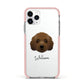 Australian Labradoodle Personalised Apple iPhone 11 Pro in Silver with Pink Impact Case