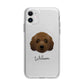 Australian Labradoodle Personalised Apple iPhone 11 in White with Bumper Case