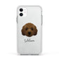 Australian Labradoodle Personalised Apple iPhone 11 in White with White Impact Case