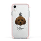 Australian Labradoodle Personalised Apple iPhone XR Impact Case Pink Edge on Silver Phone