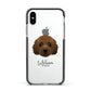 Australian Labradoodle Personalised Apple iPhone Xs Impact Case Black Edge on Silver Phone