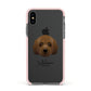 Australian Labradoodle Personalised Apple iPhone Xs Impact Case Pink Edge on Black Phone