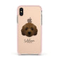 Australian Labradoodle Personalised Apple iPhone Xs Impact Case Pink Edge on Gold Phone