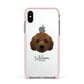 Australian Labradoodle Personalised Apple iPhone Xs Impact Case Pink Edge on Silver Phone
