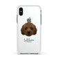 Australian Labradoodle Personalised Apple iPhone Xs Impact Case White Edge on Silver Phone
