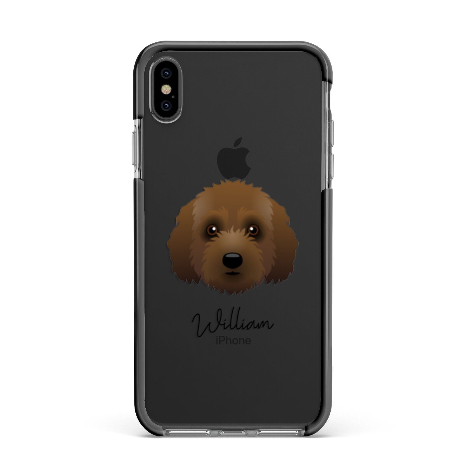 Australian Labradoodle Personalised Apple iPhone Xs Max Impact Case Black Edge on Black Phone