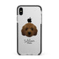 Australian Labradoodle Personalised Apple iPhone Xs Max Impact Case Black Edge on Silver Phone