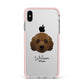 Australian Labradoodle Personalised Apple iPhone Xs Max Impact Case Pink Edge on Silver Phone