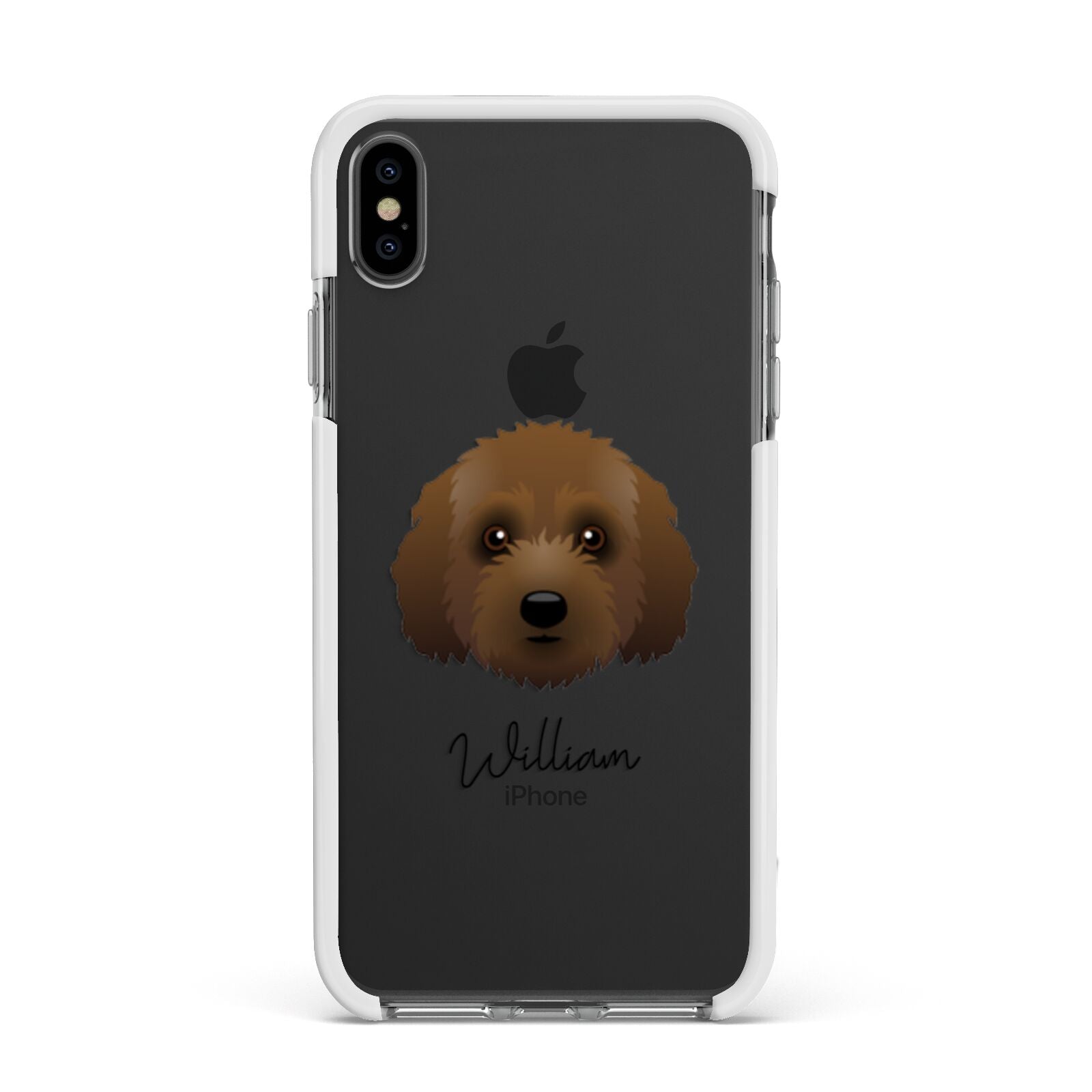 Australian Labradoodle Personalised Apple iPhone Xs Max Impact Case White Edge on Black Phone