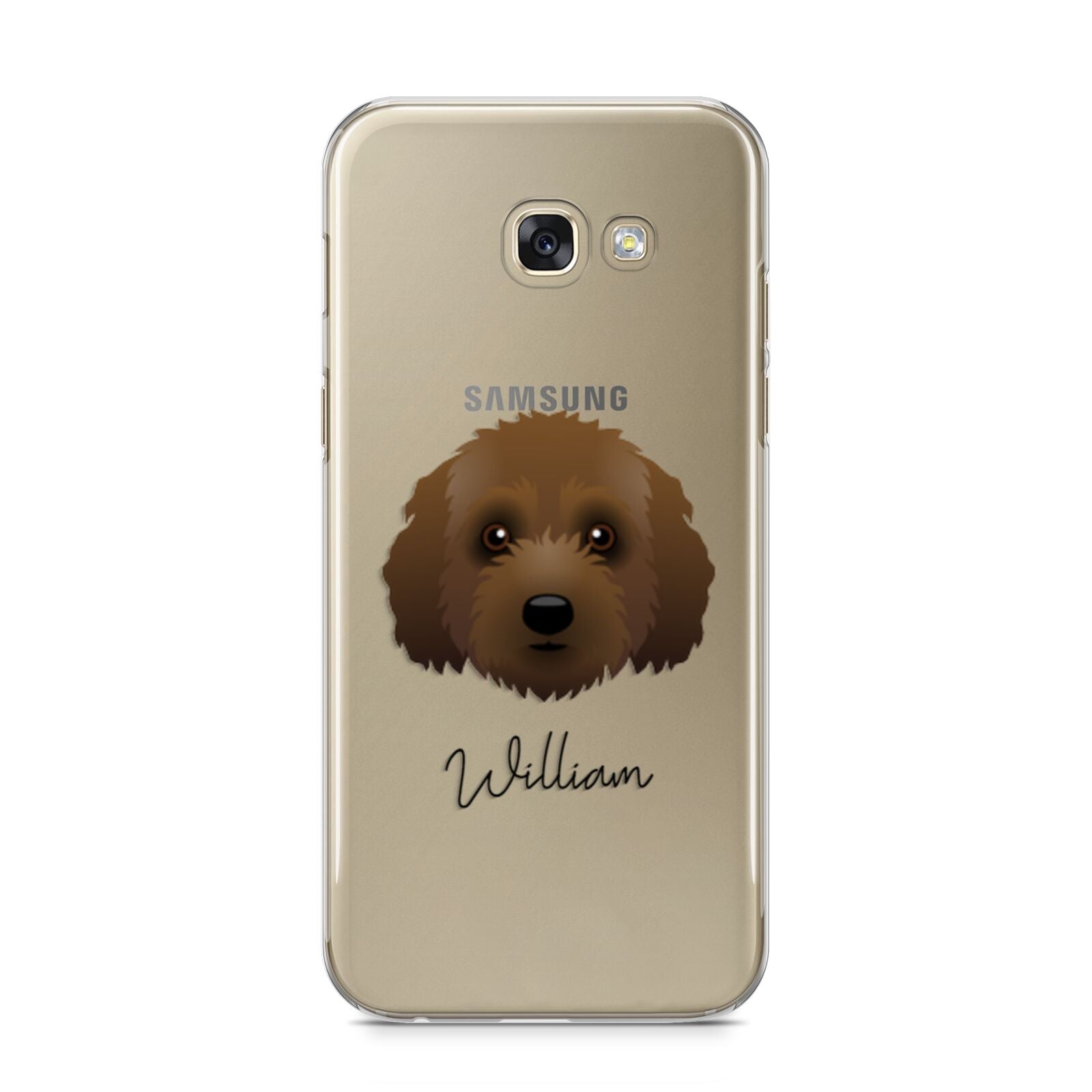 Australian Labradoodle Personalised Samsung Galaxy A5 2017 Case on gold phone