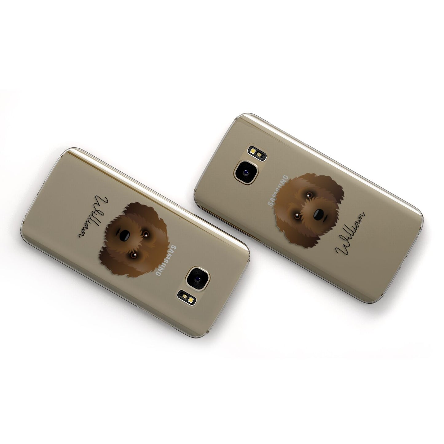 Australian Labradoodle Personalised Samsung Galaxy Case Flat Overview