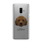 Australian Labradoodle Personalised Samsung Galaxy S9 Plus Case on Silver phone