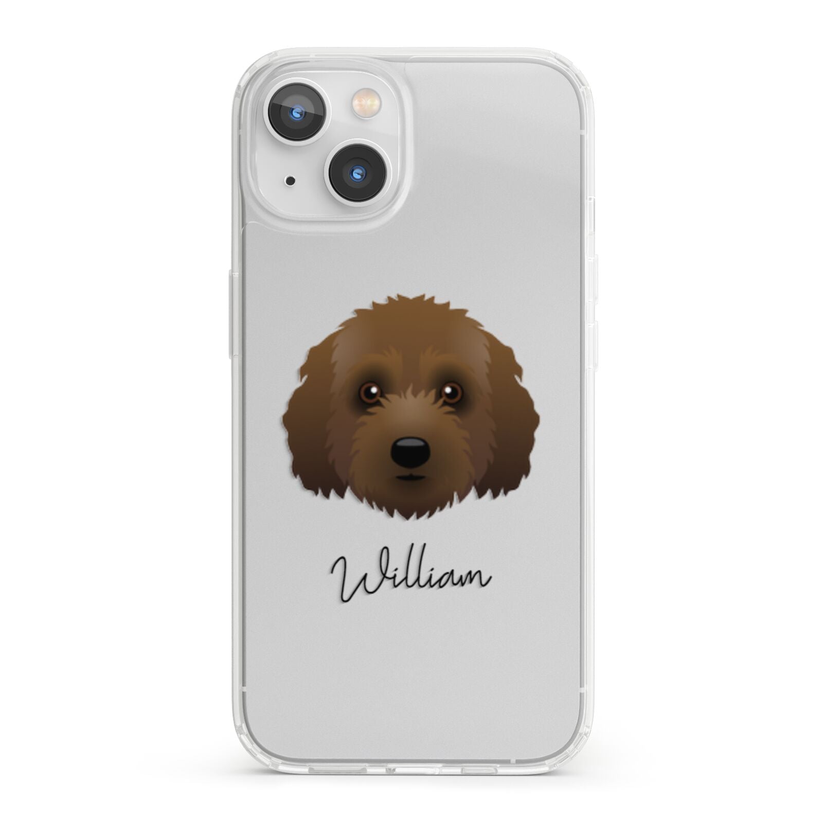 Australian Labradoodle Personalised iPhone 13 Clear Bumper Case